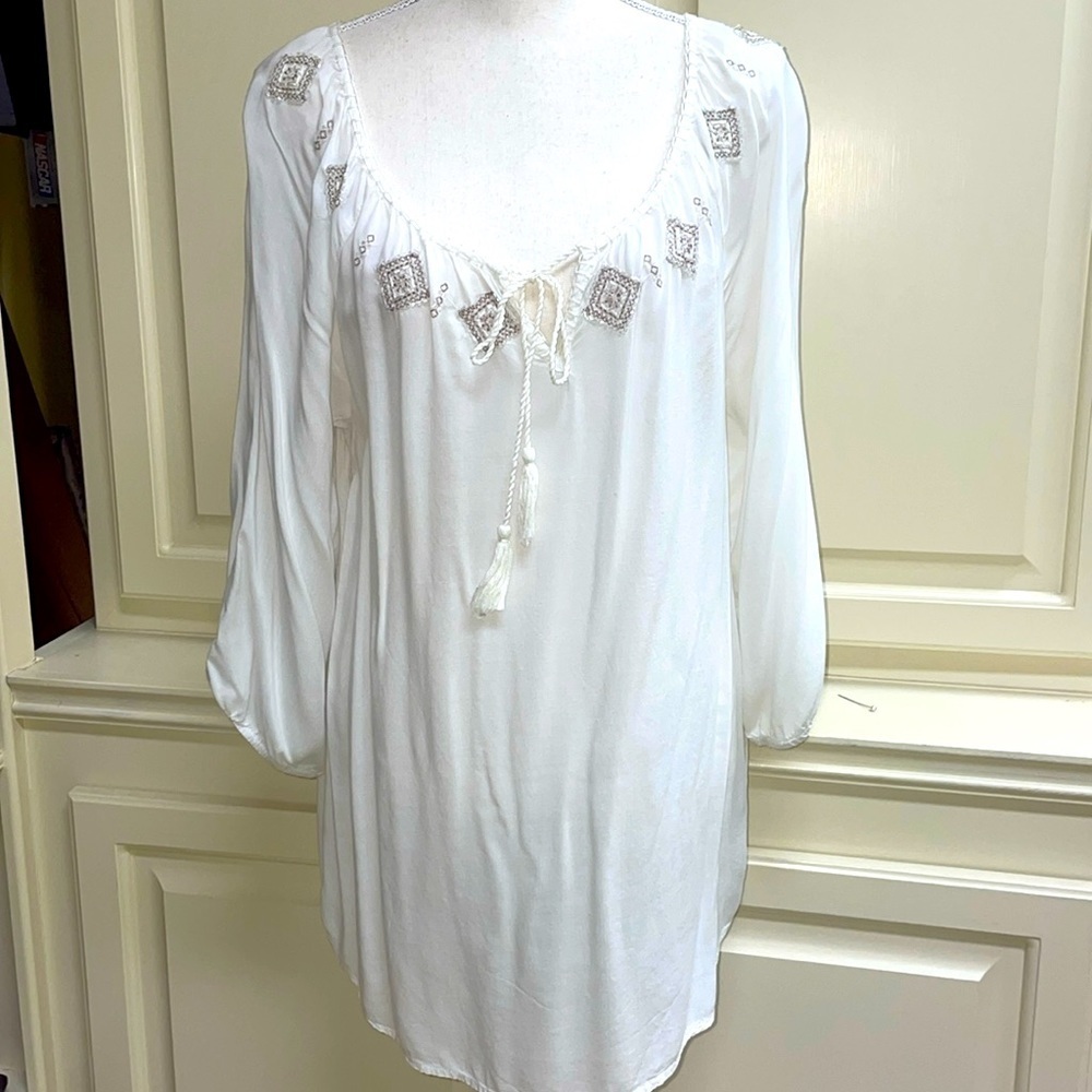 Nine West Jeans Breezy Embellishments Dress/Top Size Medium